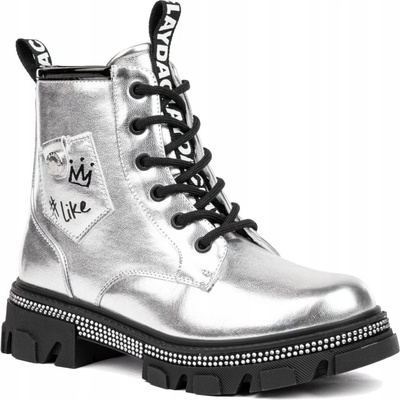 Wojtyłko zateplené zimní boty 25063s stříbrné