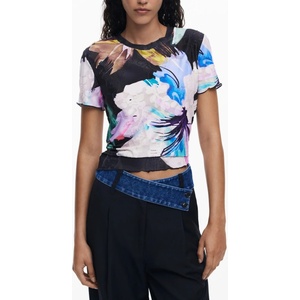 DESIGUAL Дамска тениска с къс ръкав desigual, Размер xs, Цвят Черен (25wwtk52_ne2000)