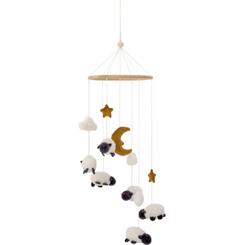 Bloomingville Карусел за легло Dolly, овчици, бял (82062614)