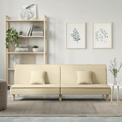 vidaXL Rozkládací pohovka krémová textil 11461.351903