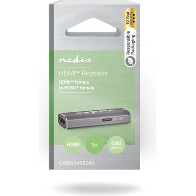 Nedis CVBW34930AT HDMI повторител, 25 м, 8K60Hz, 48 Gbps (CVBW34930AT)