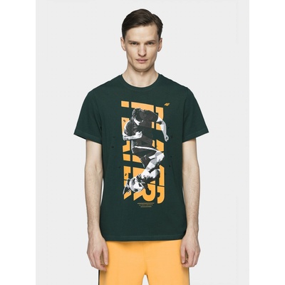 4F pánske tričko H4L21-TSM011 dark green
