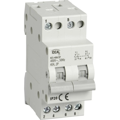 KANLUX IDEAL Přepínač KCS-40A/2P 40A 50Hz 2pól IP20 23256