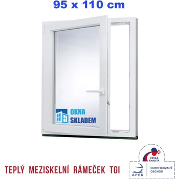 Trocal Plastové okno 95 x 110 cm biele otváravé aj sklopné ľavé