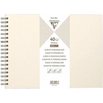 Clairefontaine Album kroužkové 32 × 24 cm (200 g/m2, 40 listů) - krémové s perletí