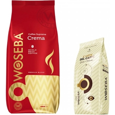 WOSEBA Crema кафе на зърна 1 кг + подарък Gusto Delicato мляно кафе