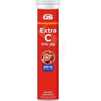 GS Extra C 500 červený pomaranč 25 šumivých tabliet