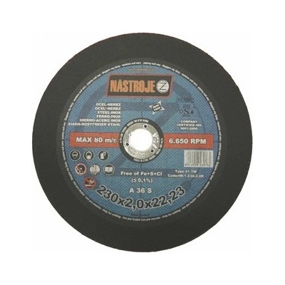 Nástroje cz Kotouč řezný 230 x 2,0 x 22 mm IM-1-230-2,0R