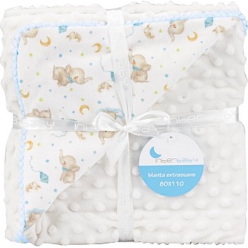 Interbaby Бебешко релефно одеяло Interbaby - Сини слончета, 80 x 110 cm (00919-01)