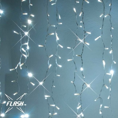 DecoLED LED svetelná záclona FLASH 1x12 m ľadovo biela 1200 diód IP67