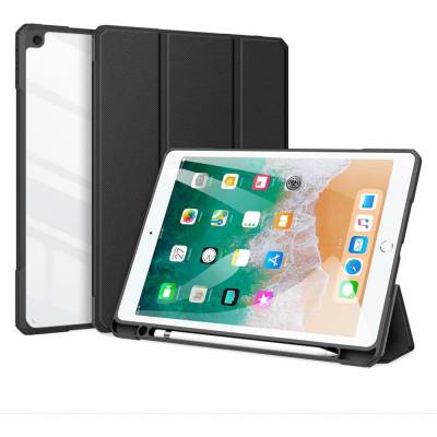 Dux Ducis Toby Tablet Case - хибриден удароустойчив кейс с отделение за Apple Pencil за iPad 6 (2018), iPad 5 (2017) (черен)