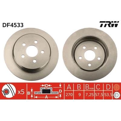 Brzdový kotúč TRW DF4533