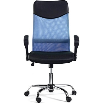 Директорски стол Monti HB, дамаска, екокожа и меш, черна седалка, светлосиня облегалка (ON4010140274)