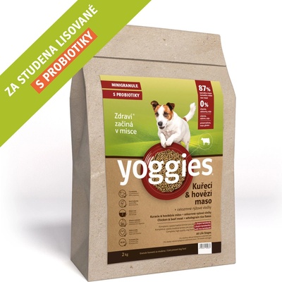 Yoggies minigranule lisované za studena s probiotiky Kuřecí & hovězí maso 90 g