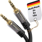 KabelDirekt - Aux Audio Jack Cable 3.5mm - 5x1.5m - Metal - 2384