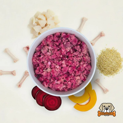 Krmimmasem.cz Treska a kuře komplet s jáhly a zeleninou 1 kg – Sleviste.cz