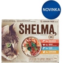 Shelma kočka kuřecí hovädzie, losos a treska 12 x 85 g