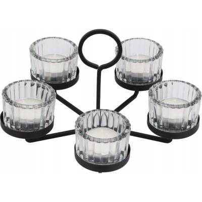 Home Styling Collection Svícen na tealight, kov a sklo, 21 x 21 x 12 cm
