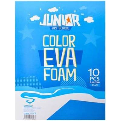 JUNIOR-ST Dekorační pěna A4 EVA modrá 2,0 mm, sada 10 ks