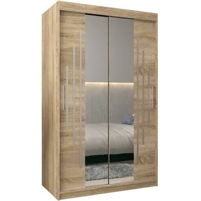 DobreSny se zrcadlem YORK1 120 x 200 cm Dub Sonoma