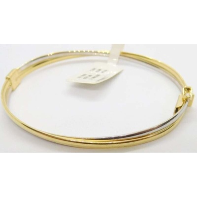 Klenoty Budín Luxusní mohutný pevný zlatý náramek bílé a žluté JMG0252WGB18