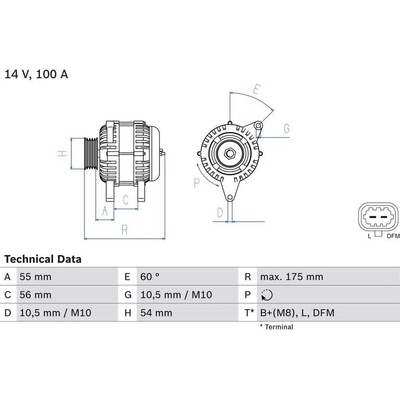 BOSCH 0 986 049 020 generátor (0986049020)