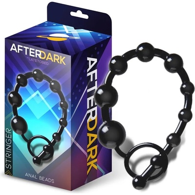 Afterdark Stringer Silicone Anal Beads 30cm Black