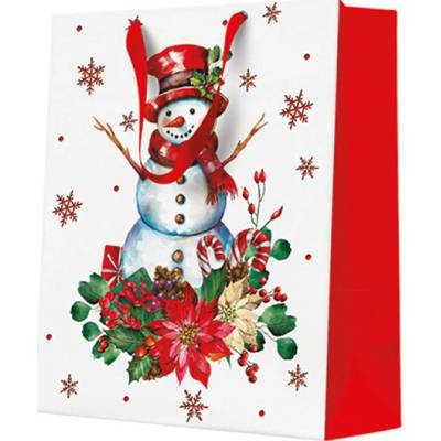 Darčeková taška stredná - Starly Snowman 20x10x25 cm
