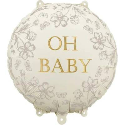 Party Deco Фолиев Балон Диск "Oh Baby", 35x35 см (FB284)