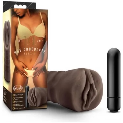 Blush Novelties Вибриращ мастурбатор от кибер кожа Alexis кафяв