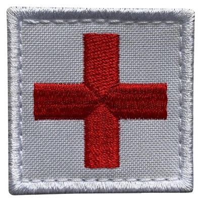 WARAGOD nášivka Embroidery Cross Medic Patch White and Red