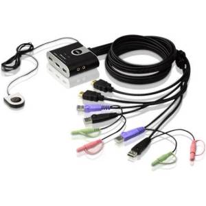 ATEN Превключвател kvm aten cs692, двупортов usb hdmi превключвател (cs692-at)