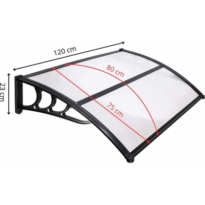 Springos Polyroof 120x 75cm černá/transparentní – Zboží Mobilmania
