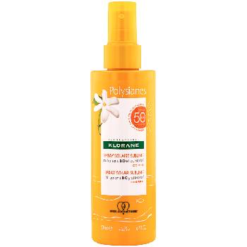 Klorane Polysianes Monoi & Tamanu Слънцезащитен спрей за тяло, SPF50+, 200 ml