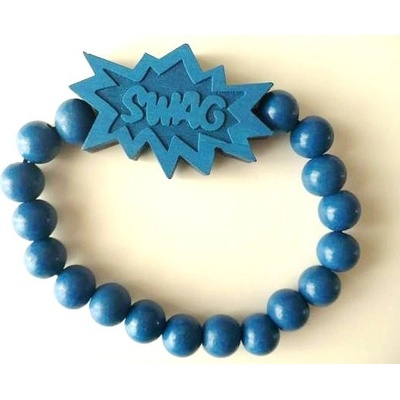 Blingstar náramek Dřevěný WOOD korálky SWAG Blue 456