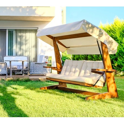 Westmann Hollywood Viva 2400 drevená hojdačka béžová/prírodná, 237 x 115 x 175 cm AS2500B