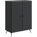 vidaXL Служебен шкаф Черно 66 x 34, 5 x 90 см Инженерна дървесина (895506)