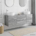 vidaXL Комплект мебели за баня 3 бр. Сив Сонома 49, 5 x 44, 5 x 66 см (3405920)