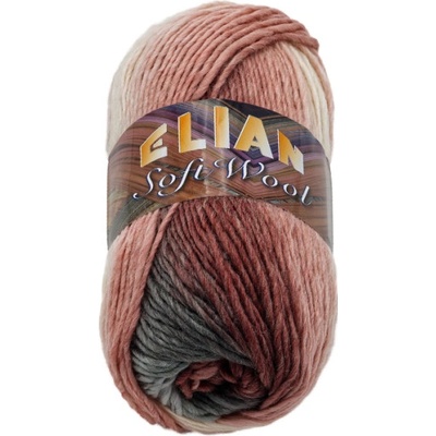 Bellatex Příze SOFT WOOL 100g / 134 m růžová, šedá