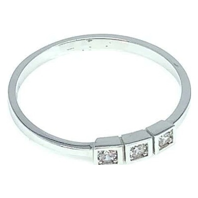 Diante Zlatý prsten s bílým kamenem 59631538