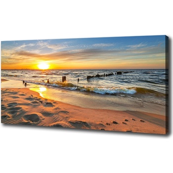 Foto obraz na plátne Západ slnka pláž 100x50 cm