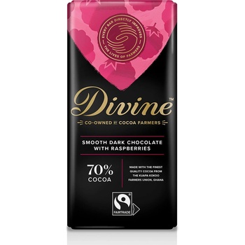 Divine Horká čokoláda s malinami, 90 g