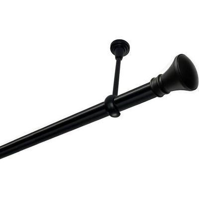 OK-GarnýžeCZ Garnýž kovová jednořadá 25mm Koloseo černá 230 cm do stropu / na tunýlek - bez kroužků