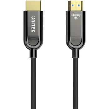 Unitek Unitek C11085GY01 оптичен кабел, HDMI 2.1, AOC, 20 m, черен (C11085GY01-20M)