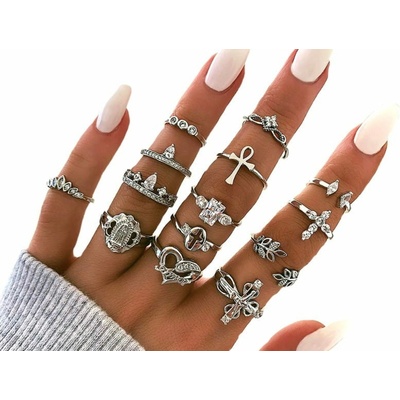 Jewelry & watches пръстен (комплект от 14 бр. ) JEWELRY & WATCHES - Punk Boho - N102