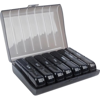 Ruhhy 24287 Týždenný dávkovač na lieky čierny