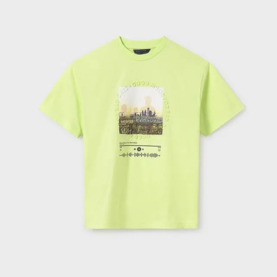MAYORAL Тениска къс ръкав embossed в Жълтoзелен цвят за момче Майорал