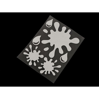 Reflexní nažehlovačky hvězda, květ, srdce, smajlík, auto, pes, ježek, tučňák, ruka 9x12 cm - (30) šedá perlová skvrna