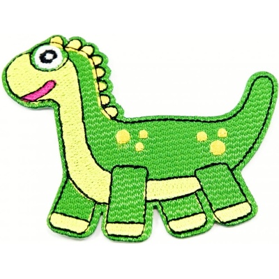 Nažehľovacia záplata - Brontosaurus - rozmer 9,5 cm x 8 cm Brontosaurus - zelená