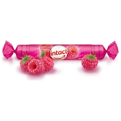 Intact Hroznový cukr rolička s vitaminem C, malina 40 g